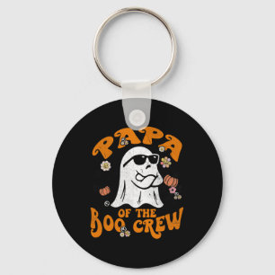 Papa Boo Crew Groovy Matching Family Halloween Men Key Ring