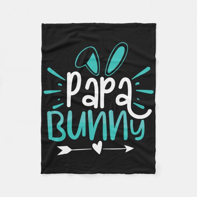 Papa Bunny  Fleece Blanket (Front)
