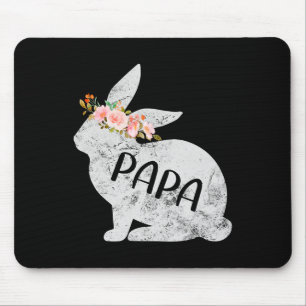Papa Bunny Matching Family Floral Bunny Rabbit Eas Mouse Pad