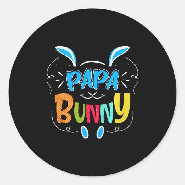 Papa Bunny Premium Tri-blend  Classic Round Sticker (Front)