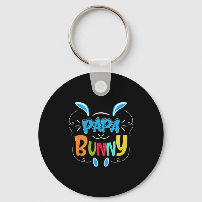Papa Bunny Premium Tri-blend  Key Ring (Front)