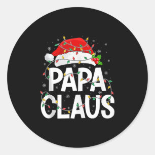 Papa Claus Christmas Lights Matching Family Santa Classic Round Sticker