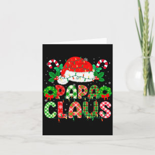 Papa Claus Christmas Lights Pajama Family Matching Card