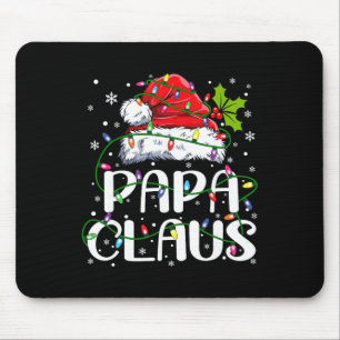 Papa Claus Christmas Lights Pajama Family Matching Mouse Pad