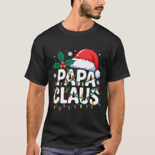 Papa Claus Christmas Lights Santa Family Matching T-Shirt