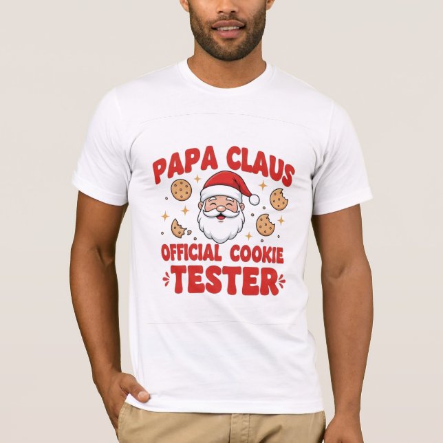 Papa Claus – Official Cookie Tester | Funny Christ T-Shirt (Front)