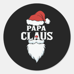 Papa Claus Santa Christmas Classic Round Sticker