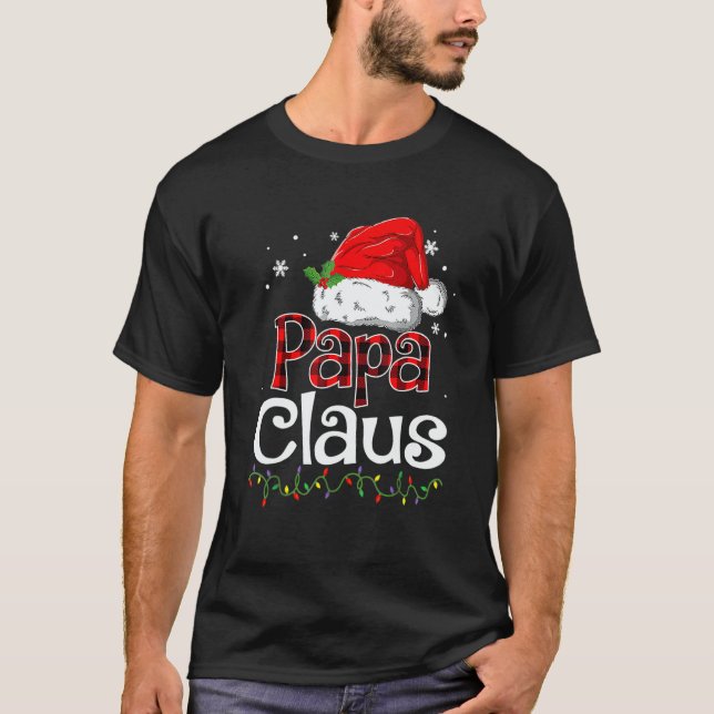 Papa Claus Santa Christmas Pajama Matching Family T-Shirt (Front)