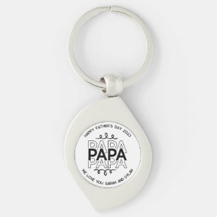 Papa Colour Customisable Father's Day Key Ring