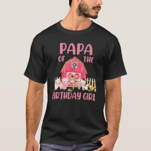 Papa Cow Farming Birthday Girl Barnyard Family Mat T-Shirt