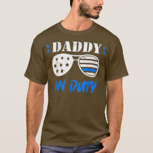 Papa Dad Daddy Duty Grandfather Father's Day Polic T-Shirt