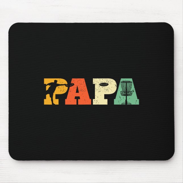 Papa Disc Golf Lover Frisbee Golfing Dad Father Sp Mouse Pad (Front)