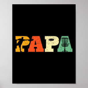 Papa Disc Golf Lover Frisbee Golfing Dad Father Sp Poster