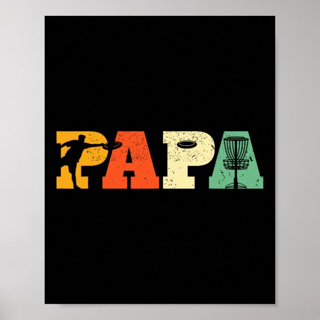 Papa Disc Golf Lover Frisbee Golfing Dad Father Sp Poster (Front)