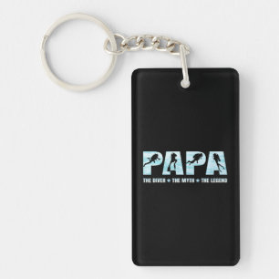 Papa Diver Myth Legend Scuba Diving Diver Dad Key Ring