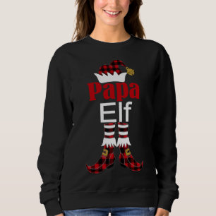 Papa Elf Christmas Buffalo Plaid Matching Family Sweatshirt