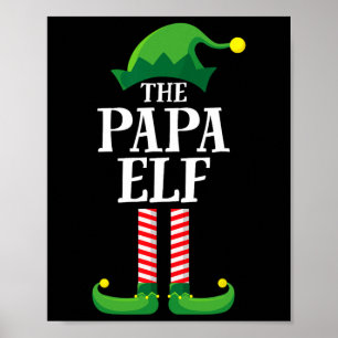 Papa Elf Matching Family Group Christmas Party Pyj Poster