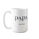 Papa Est. Date with Children's Names | Modern Text