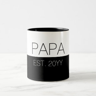 Papa Established Gifts For Dad to be Papa est Two-Tone Coffee Mug
