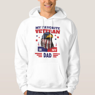 Papa Father's Day My Favourite Veteran Is My Dad Hoodie