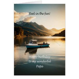 Papa Fishing From a Boat Birthday