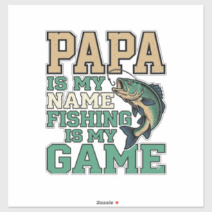 Papa Fishing Is My Game Vintage Fish Shirt Design_