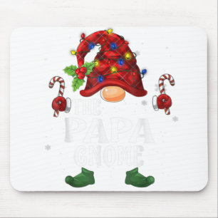 Papa Gnome Buffalo Plaid Matching Family Christmas Mouse Pad