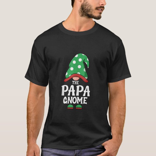 Papa Gnome Matching Christmas Family Pajama Funny  T-Shirt (Front)