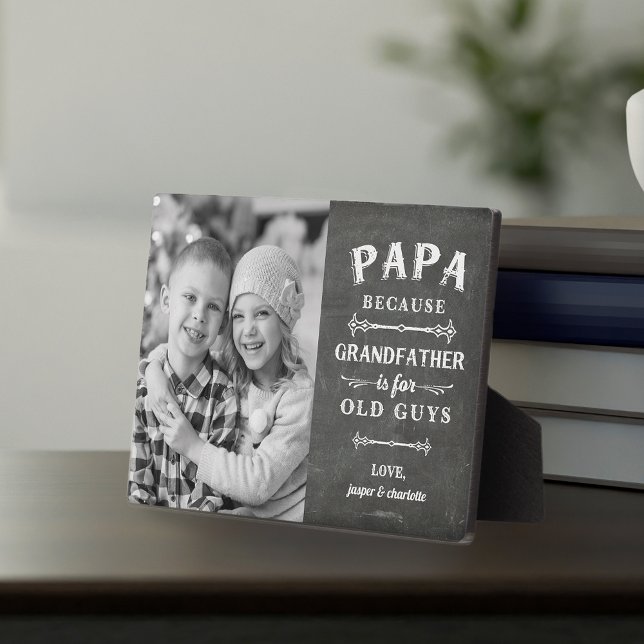 Papa Grandfather Father's Day Kids Photo Plaque (Creator Uploaded)