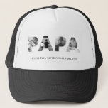 PAPA Happy Fathers Day Photo Trucker Hat<br><div class="desc">Customise with text for any occasion; for this look upload black and white photos,  or use zazzles filters. If your photos overlap too much try editing outside of zazzle.</div>