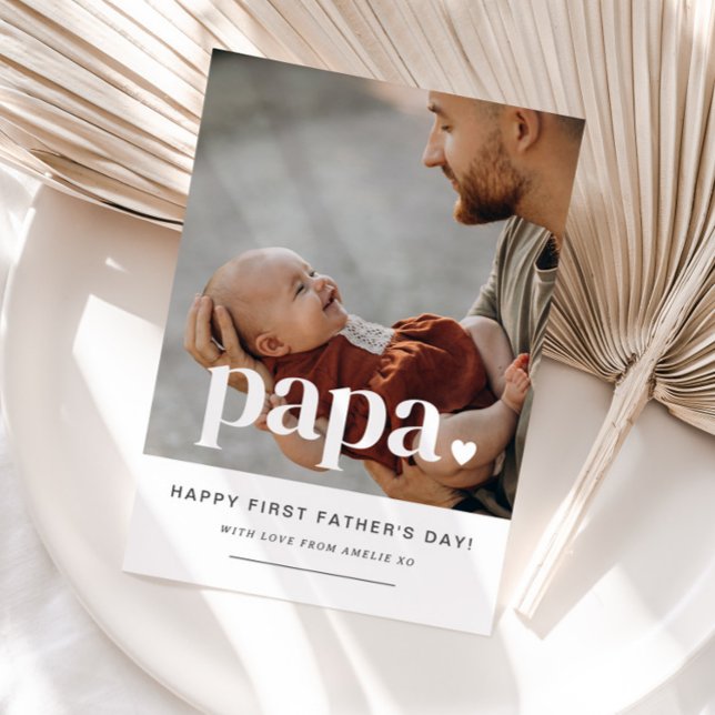 Papa Heart - First Father's Day Photo Card (Creator Uploaded)
