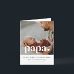 Papa Heart - First Father's Day Photo Card<br><div class="desc">A simple first Father's Day card featuring your own photo and the word 'papa' over the top,  along with a little heart. You can edit all of the text plus the text inside the folded card.</div>