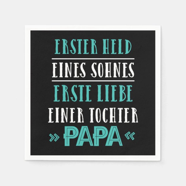 Papa Held Vater Vatertag Vaterschaft Geschenk Napkin (Front)