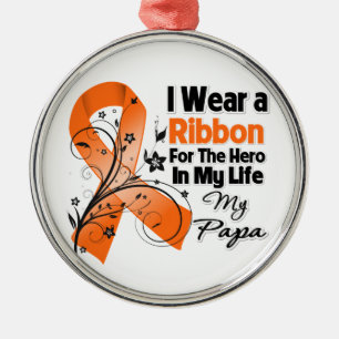 Papa Hero in My Life Leukaemia Metal Tree Decoration