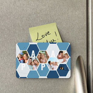 Papa Honeycomb Photo Collage 5 Photo 4  Letter Magnet