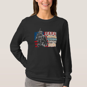 Papa Husband Protector Veteran Retired Soldier T-Shirt