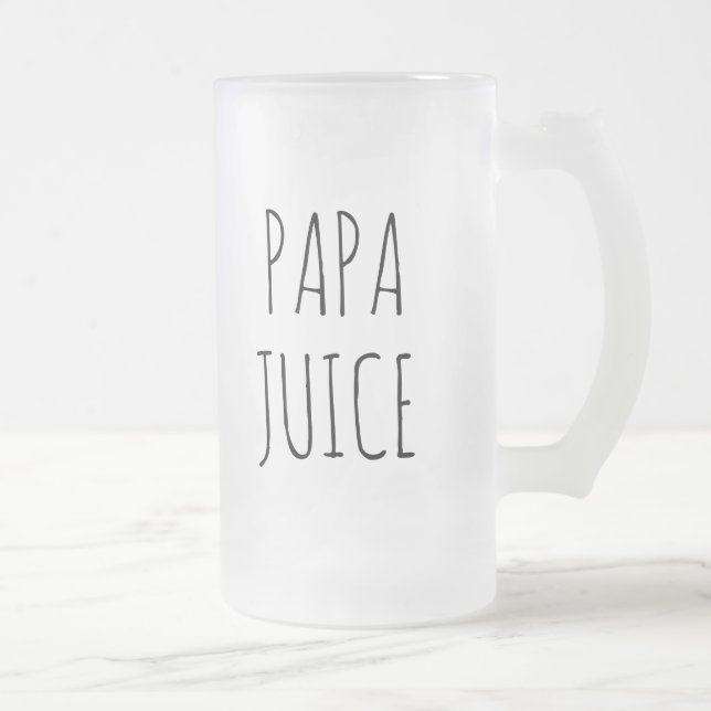 Papa Juice | Glass Frosted Glass Beer Mug (Right)