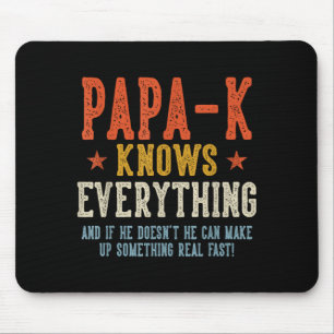 Papa-k knows everything father's day retro vintage mouse pad