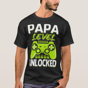 Papa Level Unlocked Video Game T-Shirt