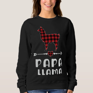 Papa Llama Christmas Red Plaid Buffalo Family Matc Sweatshirt