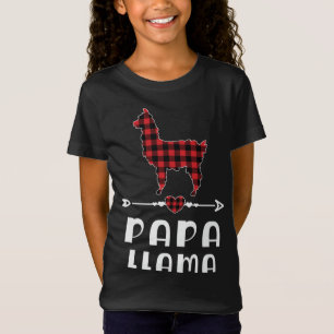 Papa Llama Christmas Red Plaid Buffalo Family Matc T-Shirt