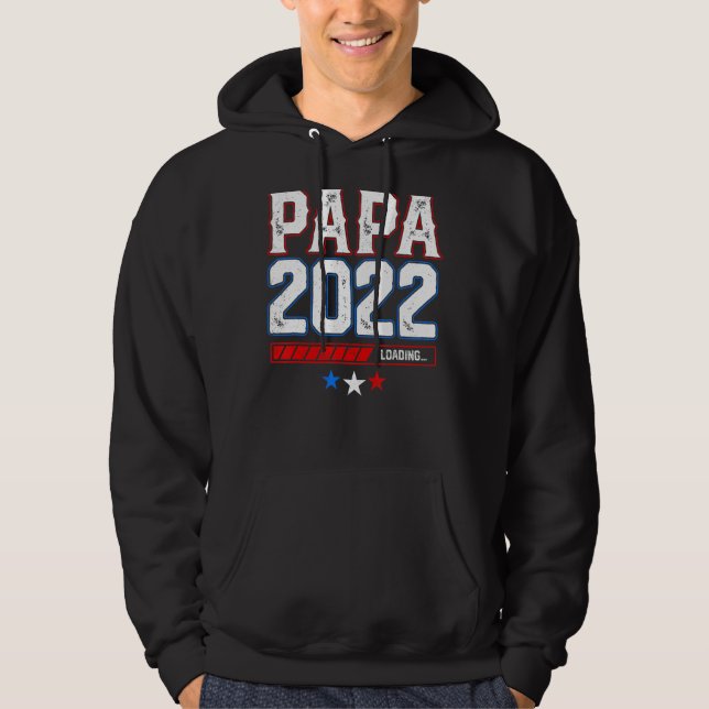 Papa Loading 2022 Daddy Dad Pragnancy Baby Parenth Hoodie (Front)