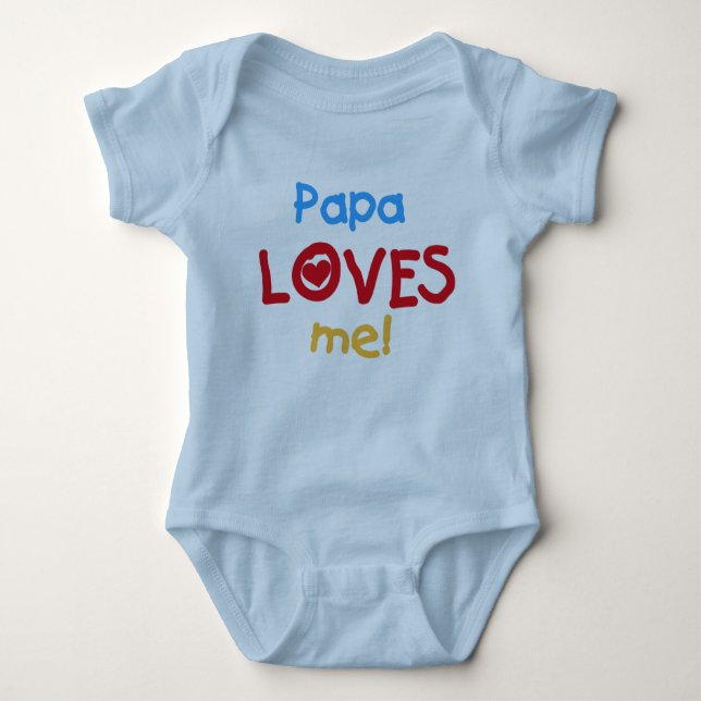 Papa Loves Me Baby Bodysuit (Front)