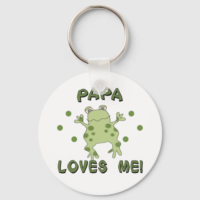 Papa Loves Me Frog Key Ring (Front)