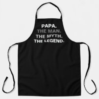 Papa Man Myth Legend Funny Quote Black White Text