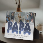 Papa Man Myth Legend Photo Plaque<br><div class="desc">Modern family photo plaque featuring 3 square pictures for you to replace with your own,  the title "PAPA",  a personalised saying that reads "the man,  the myth,  the legend",  and the grandkids names.</div>