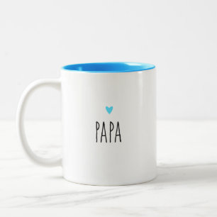 Papa Modern Dad Custom Heart Colour Two-Tone Coffee Mug