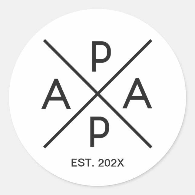 PAPA Monogram Design Classic Round Sticker (Front)