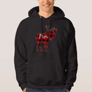 Papa Moose Red Buffalo Plaid Matching Family Chris Hoodie
