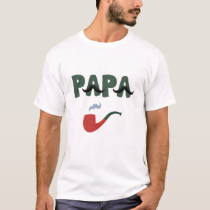 Papa moustache father day white T-Shirt